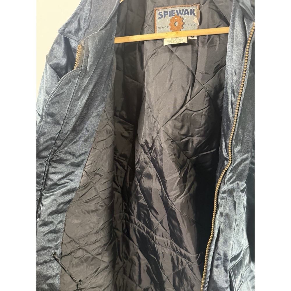 Spiewak USA Made Jacket Mens Medium Black Hooded Military Parka Quilted Lined - Picture 8 of 11